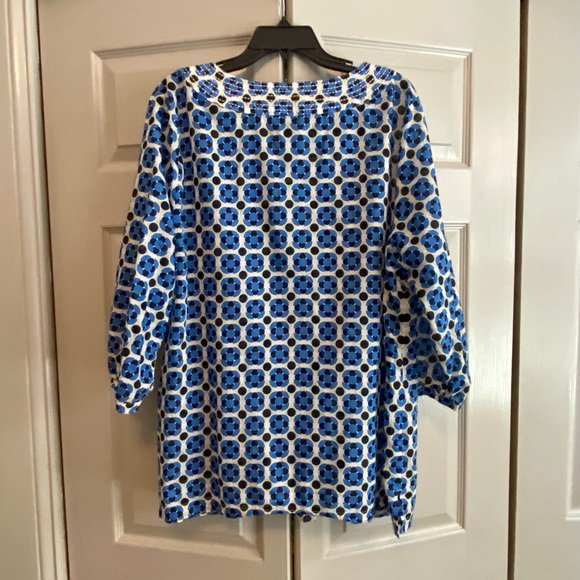 Talbots Geometric Print Cotton Tunic - Picture 5 of 6